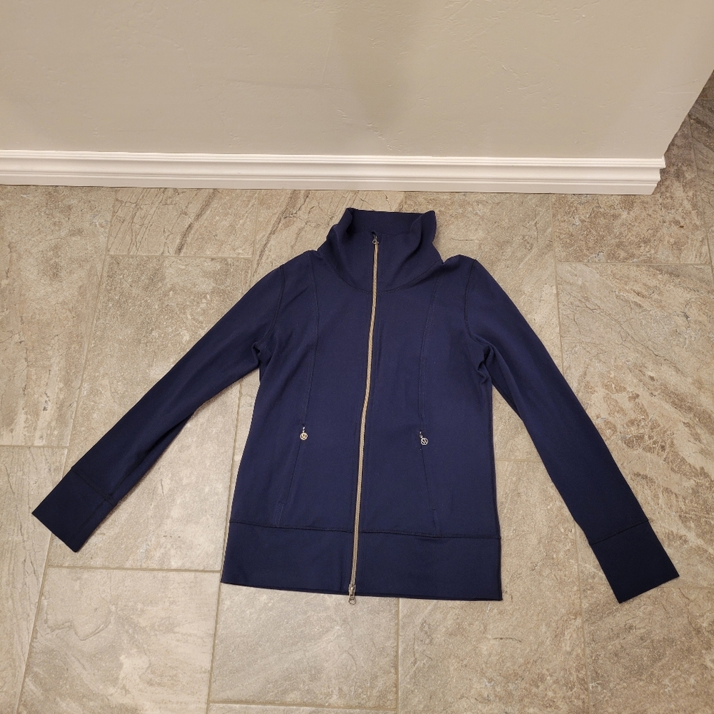 Lululemon Sojourn Jacket Mens Medium Blue Track Active Zip Up Stretch